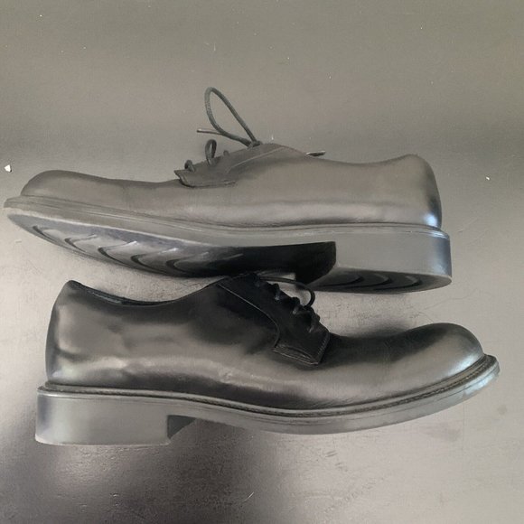 C2 by Calibrate Black leather dress shoes • 5M boys lace up Non-Slip Rubber Sole - Picture 6 of 8